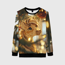 Женский свитшот Лошадка любуется елочным шаром