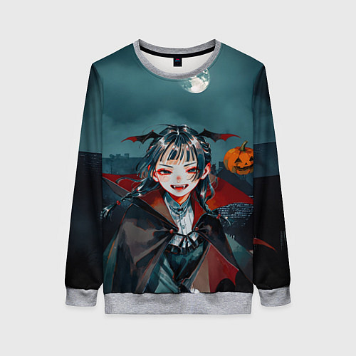 Женский свитшот Вампирша МаоМао - Монолог Фармацевта аниме Хэллоуи / 3D-Меланж – фото 1