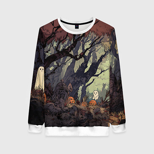 Женский свитшот Призрачный лес / 3D-Белый – фото 1