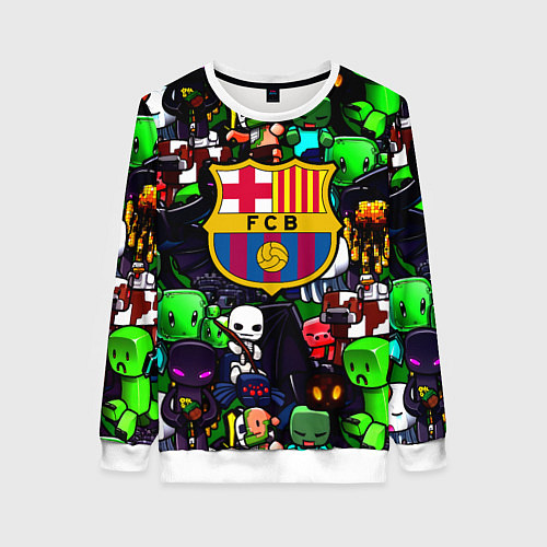 Женский свитшот Minecraft x barcelona fc / 3D-Белый – фото 1