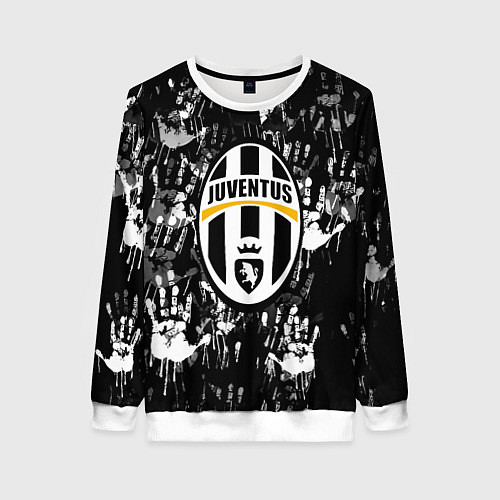Женский свитшот Ювентус текстура руки краски / 3D-Белый – фото 1