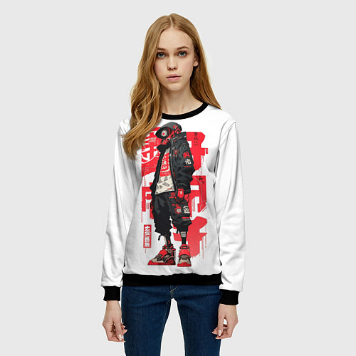 Женский свитшот Bot raven / 3D-Черный – фото 3