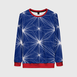 Свитшот женский Звезды на синем фоне, цвет: 3D-красный