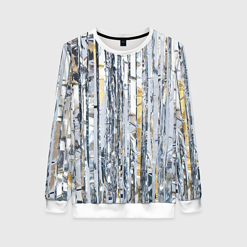 Женский свитшот Новогодний дождик / 3D-Белый – фото 1