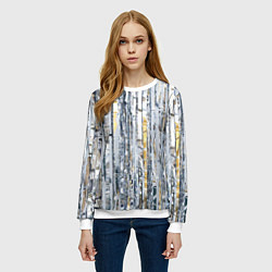 Свитшот женский Новогодний дождик, цвет: 3D-белый — фото 2