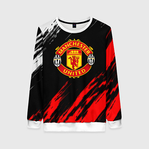 Женский свитшот Манчестер Юнайтед x Ювентус краски / 3D-Белый – фото 1