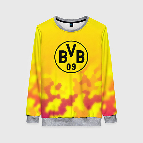 Женский свитшот Borussia камуфляж желтый текстура / 3D-Меланж – фото 1