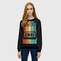 Свитшот женский 90ые годы, цвет: 3D-черный — фото 2