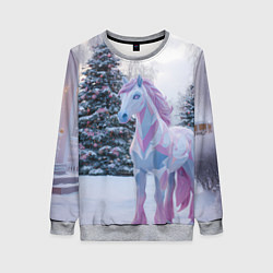 Женский свитшот Геометрическая новогодняя лошадка