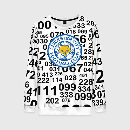 Женский свитшот Лестер сити цифры символы / 3D-Белый – фото 1