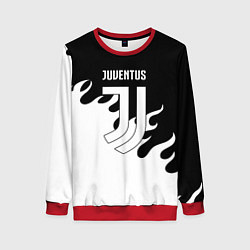 Свитшот женский Ювентус огонь текстура, цвет: 3D-красный