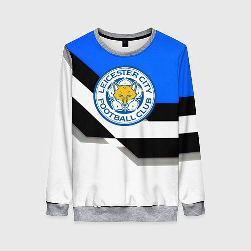 Женский свитшот Лестер сити геометрия полосы / 3D-Меланж – фото 1