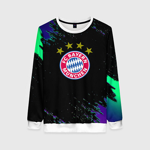 Женский свитшот Бавария Мюнхен краски текстура / 3D-Белый – фото 1