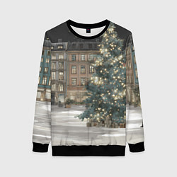 Женский свитшот Елка во дворе