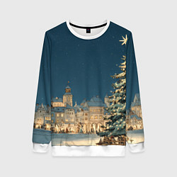 Женский свитшот Новогодняя атмосфера в городе