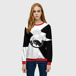 Свитшот женский Реал Мадрид геометрия полосы, цвет: 3D-красный — фото 2