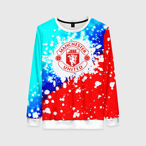 Женский свитшот Манчестер Юнайтед неон / 3D-Белый – фото 1