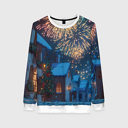 Женский свитшот Праздничный новогодний салют