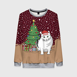 Женский свитшот Кот Бендер и ёлка