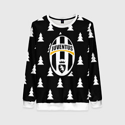 Свитшот женский Ювентус ёлочки паттерн, цвет: 3D-белый