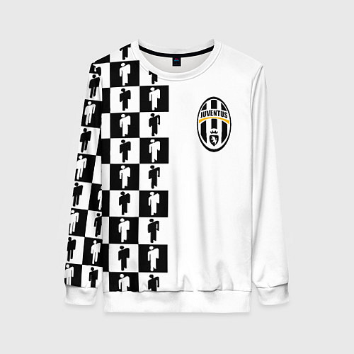 Женский свитшот Ювентус паттерн люди / 3D-Белый – фото 1