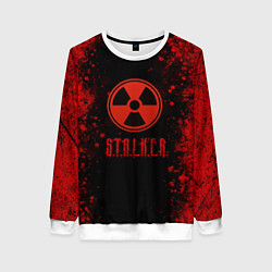 Свитшот женский Stalker - красное на черном, цвет: 3D-белый