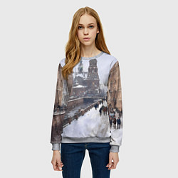 Свитшот женский Санкт-Петербург зима, цвет: 3D-меланж — фото 2