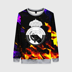 Женский свитшот Реал Мадрид огонь текстура
