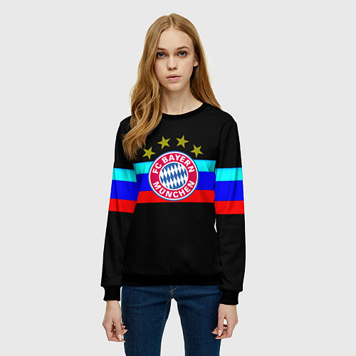 Женский свитшот Бавария Мюнхен спорт / 3D-Черный – фото 3