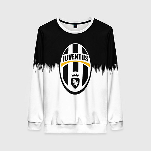Женский свитшот Juventus черно белые краски текстура / 3D-Белый – фото 1