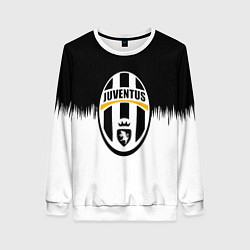 Женский свитшот Juventus черно белые краски текстура