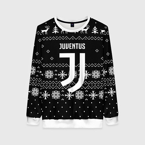 Женский свитшот Ювентус новый год текстура / 3D-Белый – фото 1