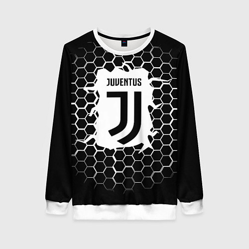 Женский свитшот Juventus соты текстура краски / 3D-Белый – фото 1