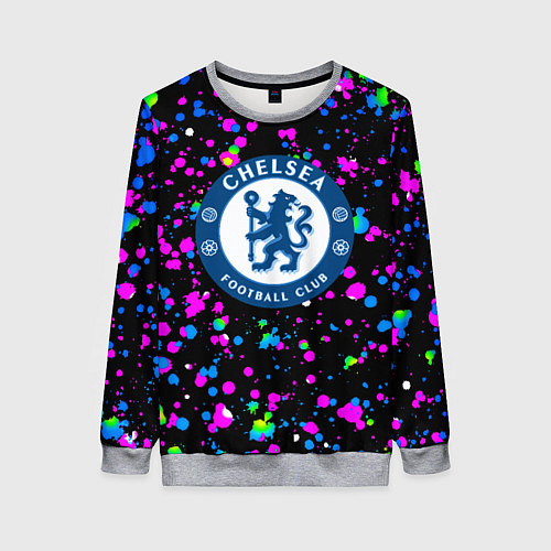 Женский свитшот Челси неоновые краски / 3D-Меланж – фото 1