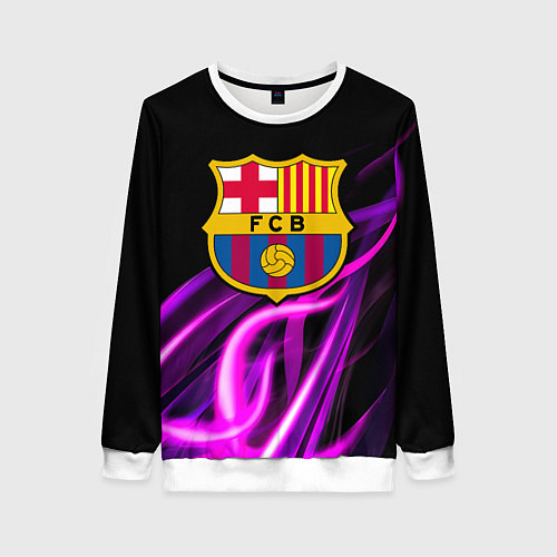 Женский свитшот Барселона неоновый огонь текстура / 3D-Белый – фото 1