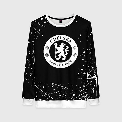 Женский свитшот Челси белые краски всплеск / 3D-Белый – фото 1