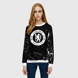 Свитшот женский Челси белые краски всплеск, цвет: 3D-белый — фото 2