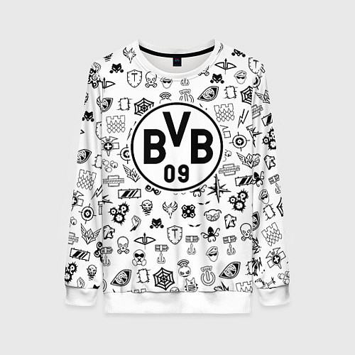 Женский свитшот Borussia game pattern / 3D-Белый – фото 1