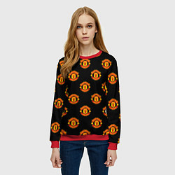 Свитшот женский Manchester United Pattern, цвет: 3D-красный — фото 2