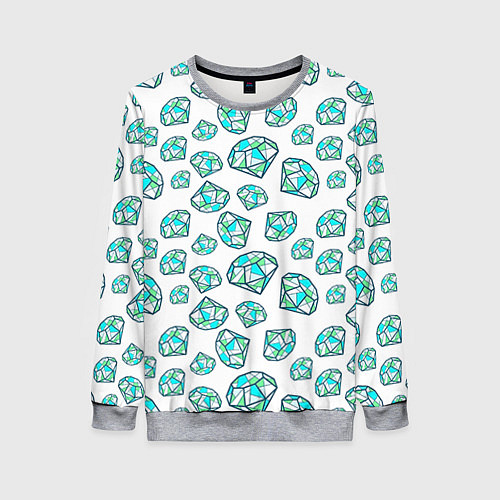 Женский свитшот Бриллианты / 3D-Меланж – фото 1