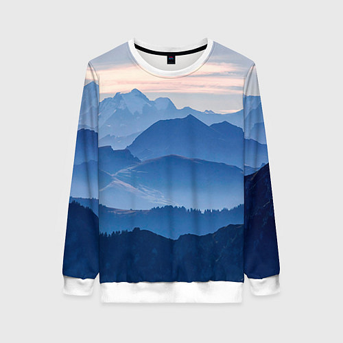 Женский свитшот Горы / 3D-Белый – фото 1