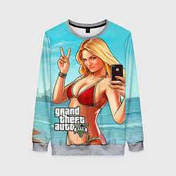 Свитшот женский GTA 5: Selfie Girl, цвет: 3D-меланж