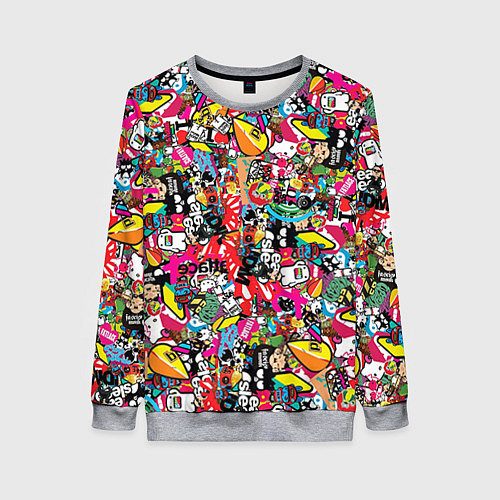 Женский свитшот Стикербомбинг / 3D-Меланж – фото 1