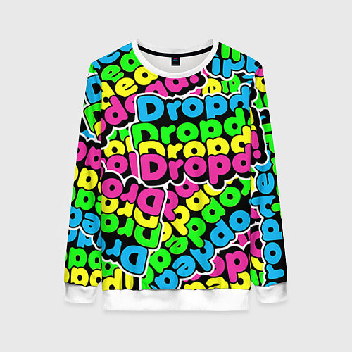 Женский свитшот Drop Dead: Acid Pattern / 3D-Белый – фото 1