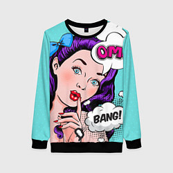 Свитшот женский PO ART, цвет: 3D-черный