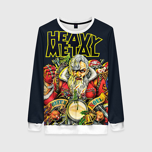 Женский свитшот Heavy Metal Santa / 3D-Белый – фото 1