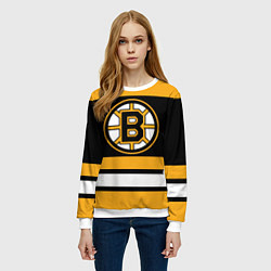 Свитшот женский Boston Bruins, цвет: 3D-белый — фото 2