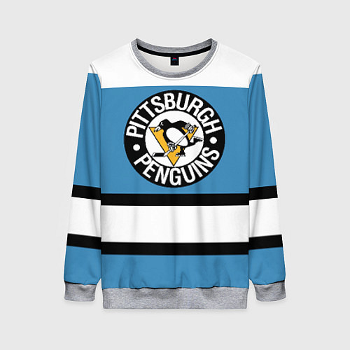 Женский свитшот Pittsburgh Penguins: White / 3D-Меланж – фото 1