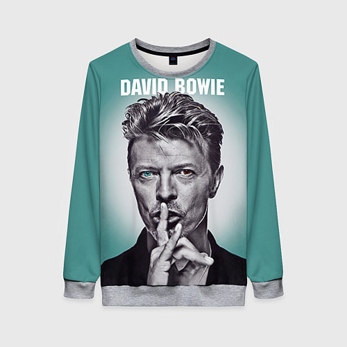 Женский свитшот Дэвид Боуи: тишина / 3D-Меланж – фото 1
