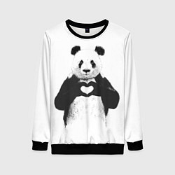 Свитшот женский Panda Love цвета 3D-черный — фото 1